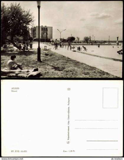 Postcard .Ungarn Ungarn (Allgemein) AGÁRD Strand 1950