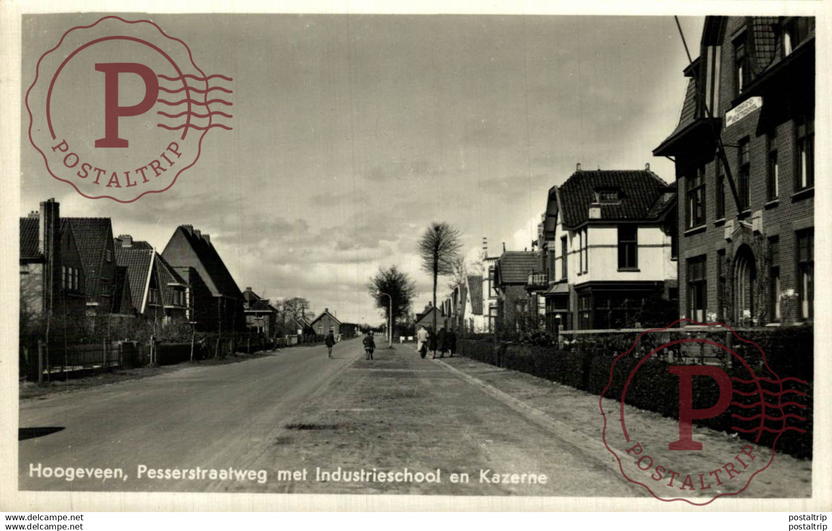 HOOGEVEEN  Pesserstraatweg met Industrieschool en Kazerne   Drenthe Hoogeveen  HOLLAND HOLANDA NETHERLANDS
