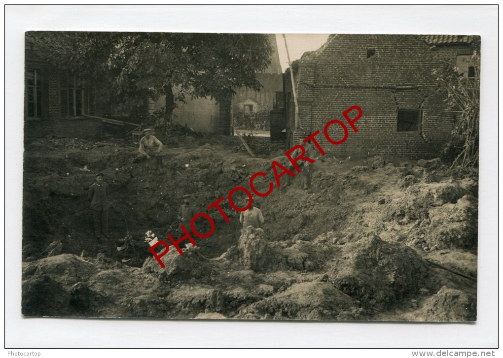 HOOGLEDE-Cratere de Bombe Aerienne-16-8-17-Carte Photo allemande-Guerre 14-18-1WK-BELGIQUE-BELGIEN-Flandern-