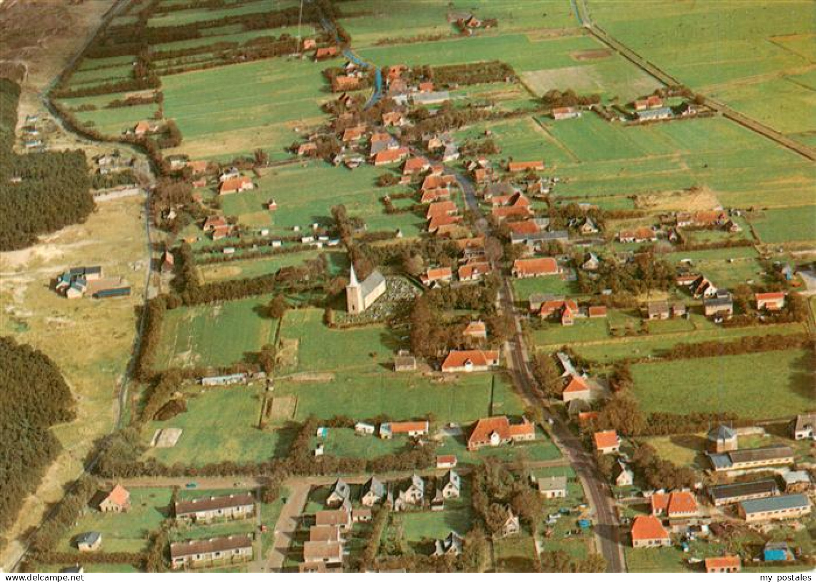 HOORN Friesland NL Hoorn Dorf Kirche Felder Luftbild Wattenmeer
