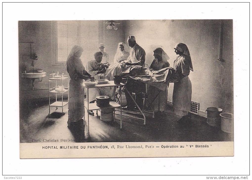 HOPITAL MILITAIRE DU PANTHEON -   PARIS - OPERATION -