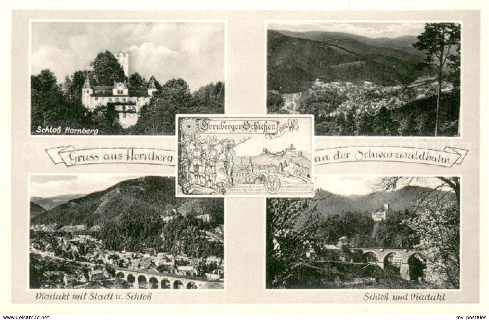 Hornberg Schwarzwald Schloss Hornberg Viadukt mit Stadt und Schloss Hornberger S