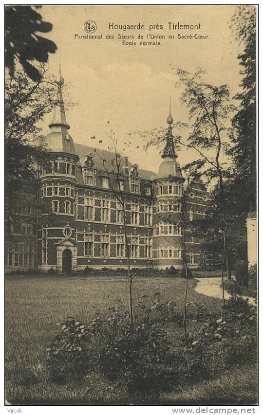 Hougaerde : pensionnat des soeurs de l´union et sacré-coeur : ecole normal ( geschreven 1933 met zegel )
