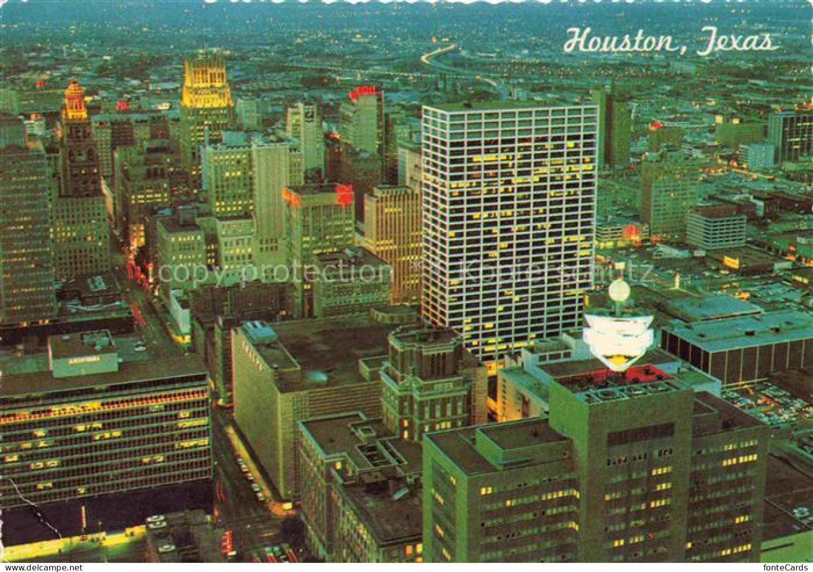 HOUSTON  Texas USA Downtown-Houston Skyline Nachtaufnahme Wolkenkratzer Innensta