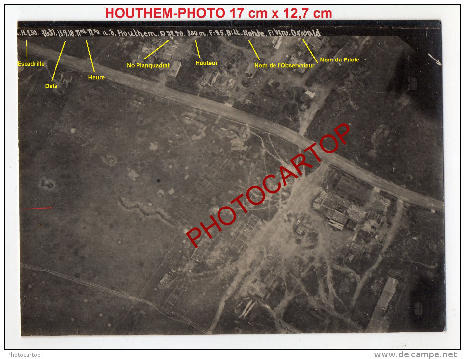 HOUTHEM-Photo Aerienne allemande-FFA 40-Guerre 14-18-1WK-BELGIEN-Flandern-Feldflieger Abtlg 40-AVIATION-