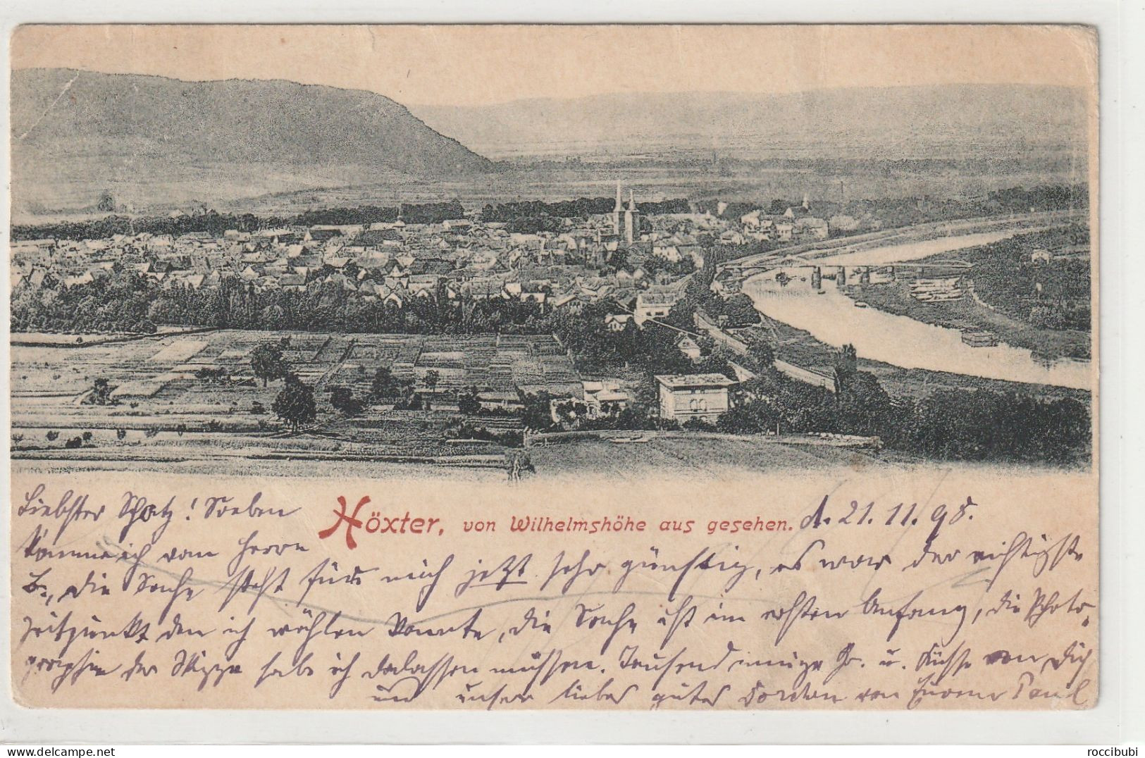 Höxter 1898, von Wilhelmshöhe aus gesehen