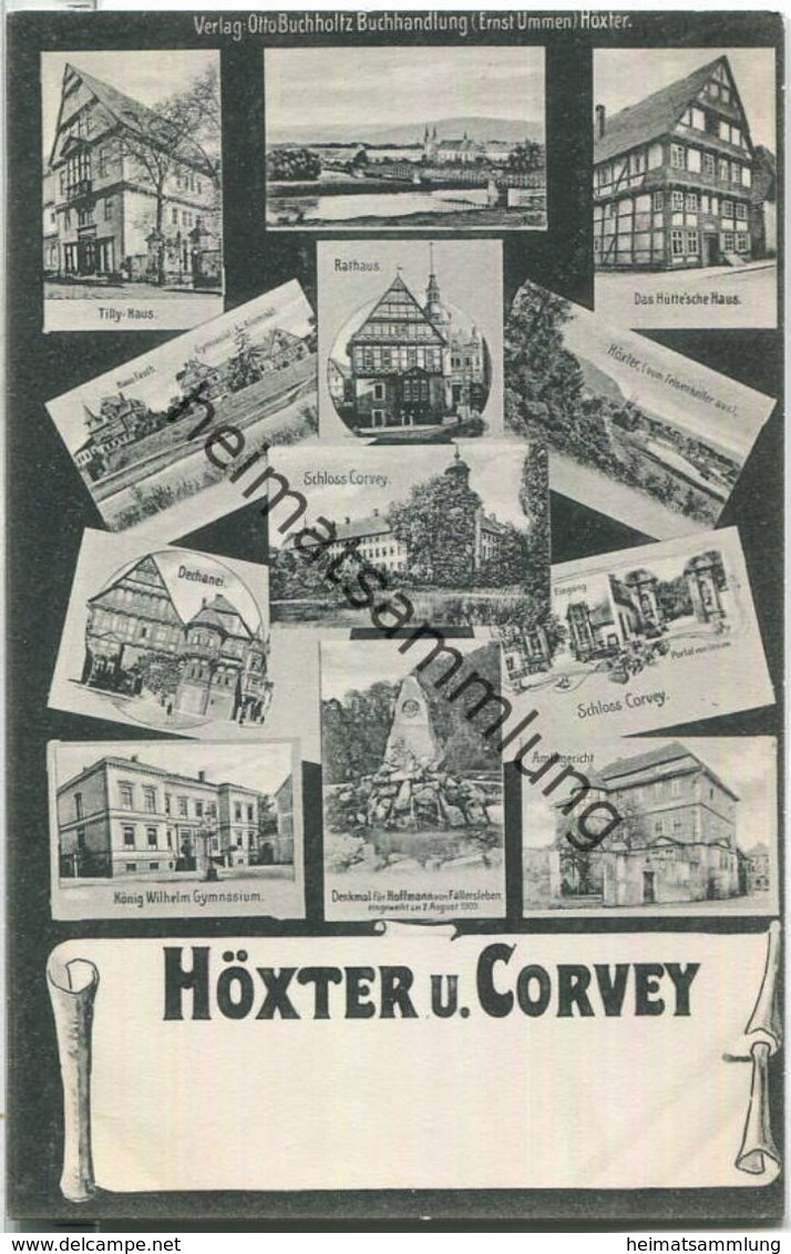 Höxter - Schloss Corvey - Gymnasium - Amtsgericht - Haus Fauth - Verlag Otto Buchholtz Höxter