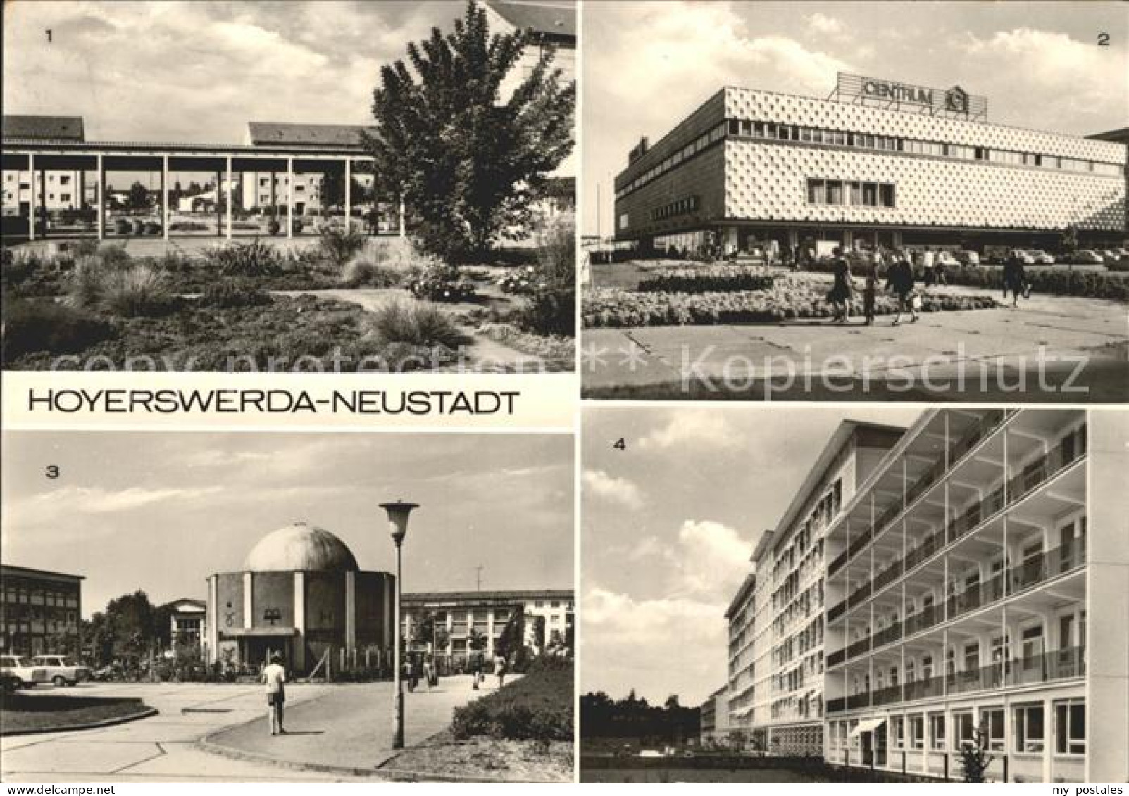Hoyerswerda Teilansicht Centrum Warenhaus Planetarium Kreiskrankenhaus