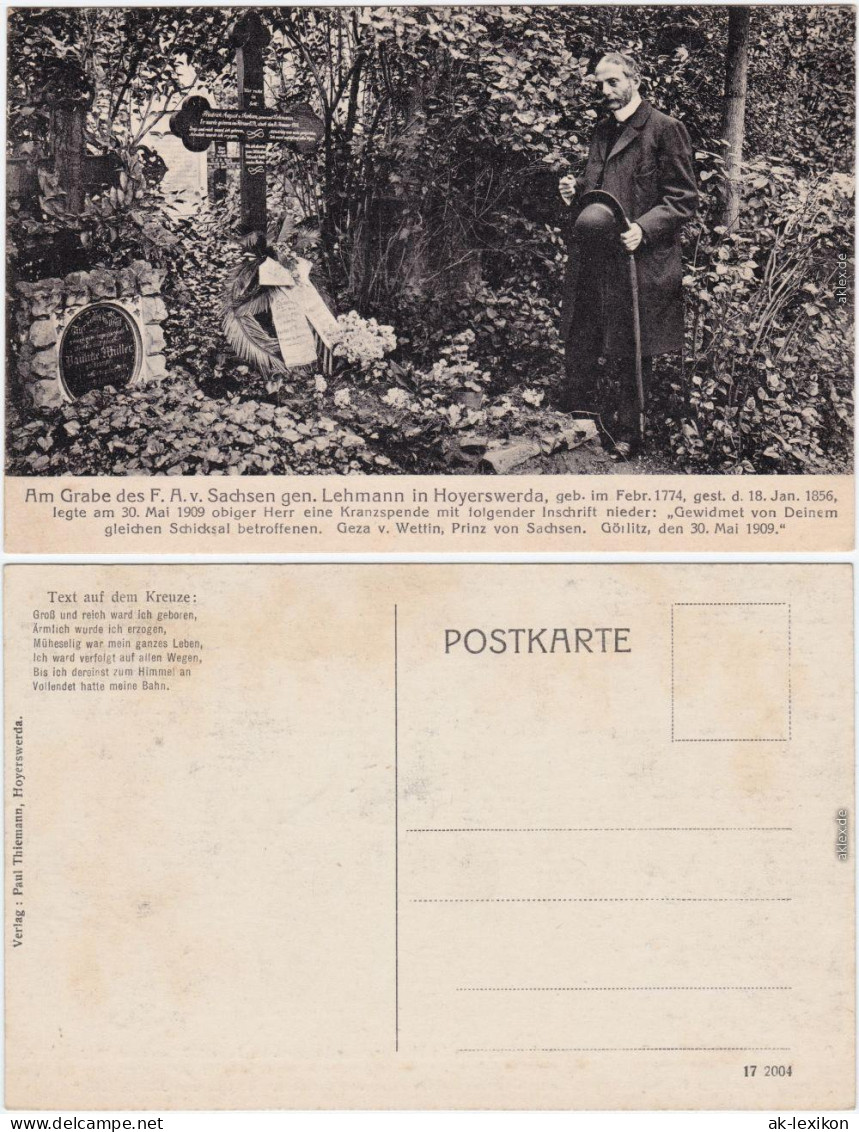 Hoyerswerda Wojerecy Grab des F.A: von Sachsen, Kranzniederlegung 1909