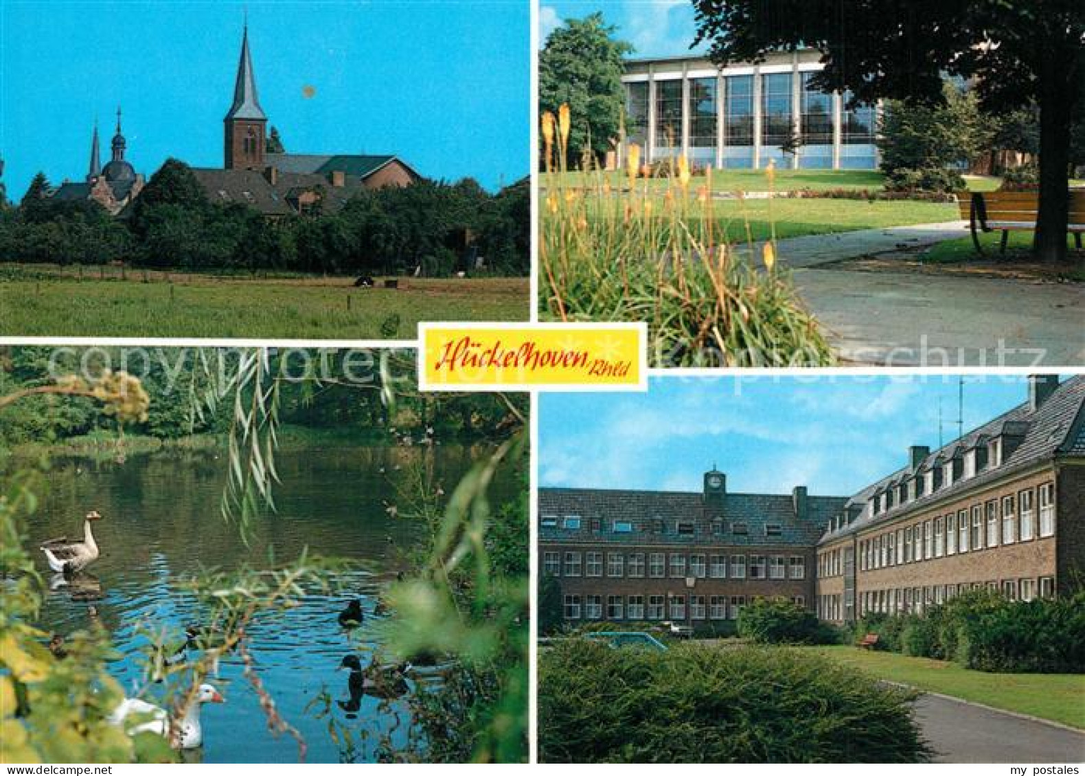 Hueckelhoven Kirche Rathausplatz Teich