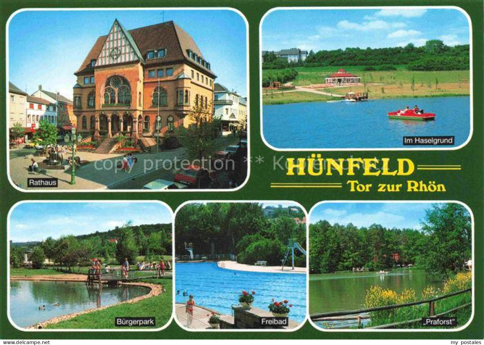 Huenfeld Hessen Rathaus Badesee im Haselgrund Buergerpark Freibad Praforst
