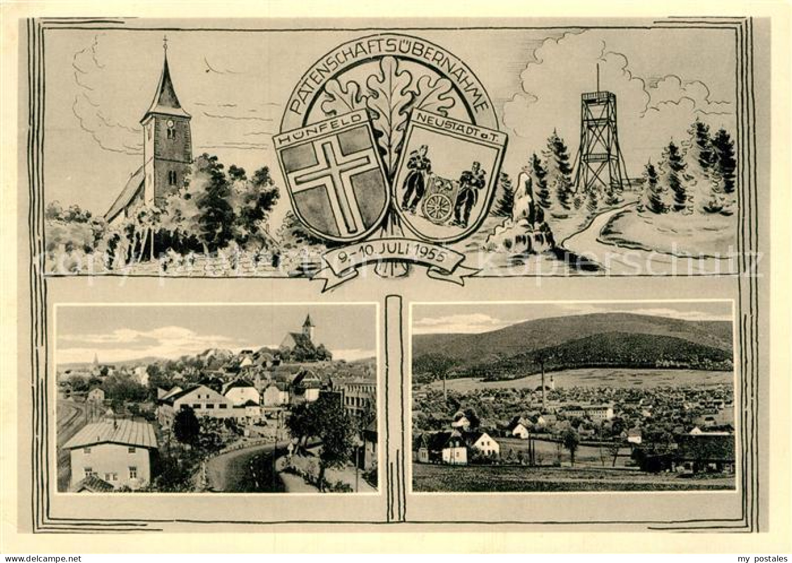 Huenfeld Patenschaftsuebernahme Huenfeld Neustadt Kirche Panorama