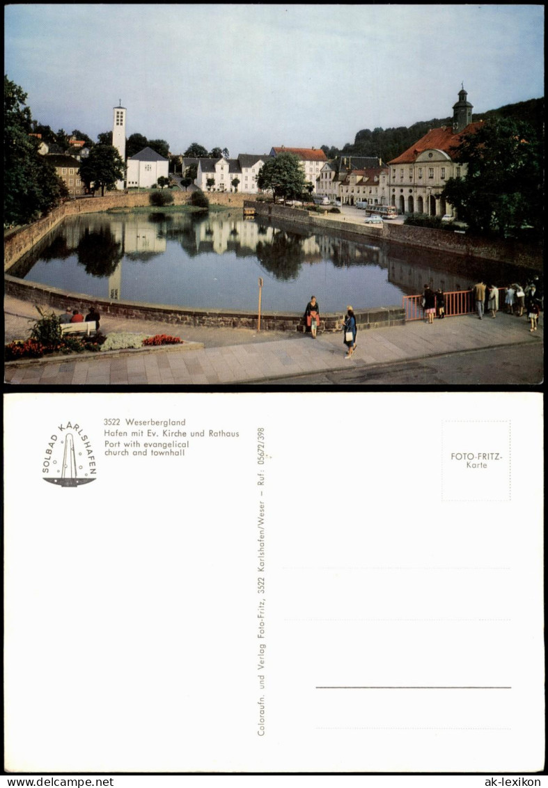 Hummersen Lügde (Westfalen) 3522 Weserbergland Hafen Ev. Kirche Rathaus 1980