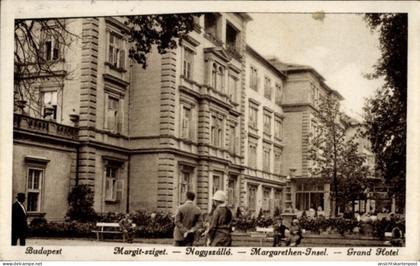 CPA Margitsziget Margareteninsel Budapest Ungarn, Margit-sziget, Nagyszálló, Grand Hotel, Persone