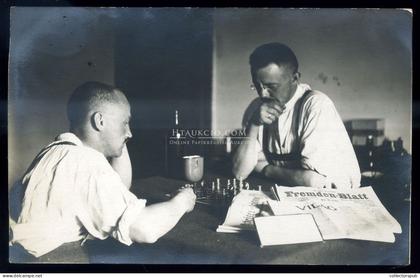 1915-20. Sakkozók, fotós képeslap , Budapest