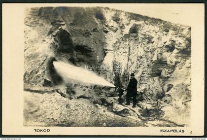 TOKOD  Bányászat, iszapolás, ritka fotós képeslap