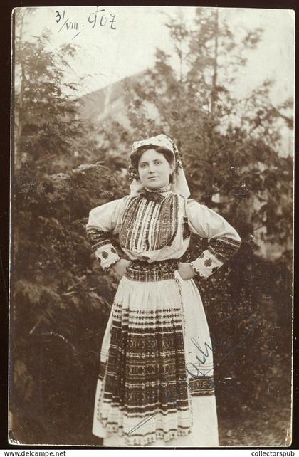 ZÁGRÁB 1906. Népviselet, fotós képeslap