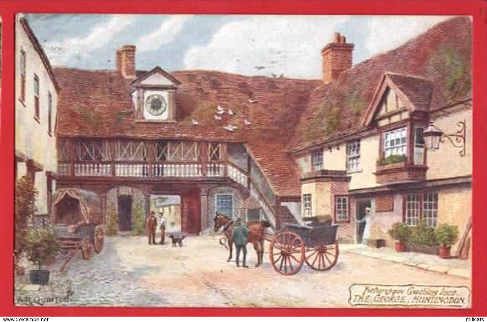 HUNTINGDONSHIRE   HUNTINGDON   THE GEORGE RAPHAEL TUCK   PICTURESQUE COACHING INNS  SERIES. pu  1908