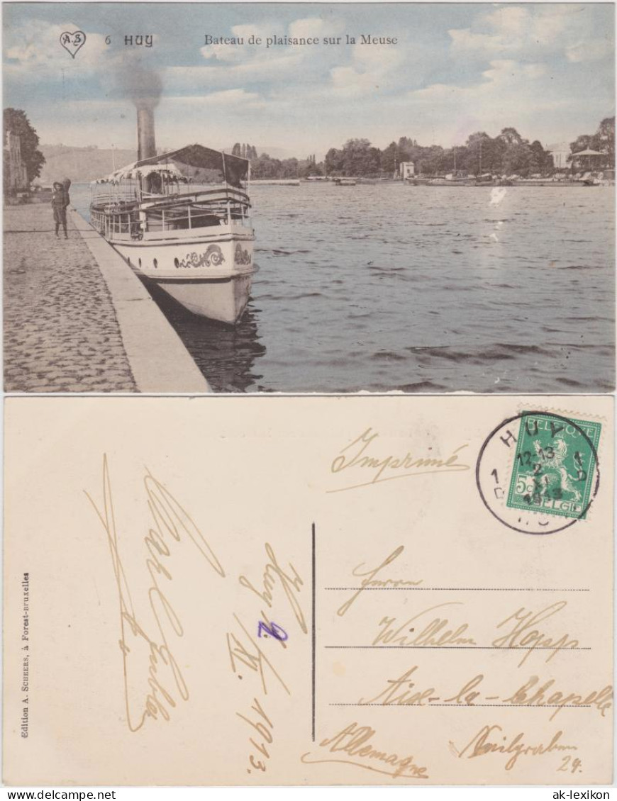 Huy Hoei  Wallonisch: Hu Bateau de plaisance sur la Meuse 1913