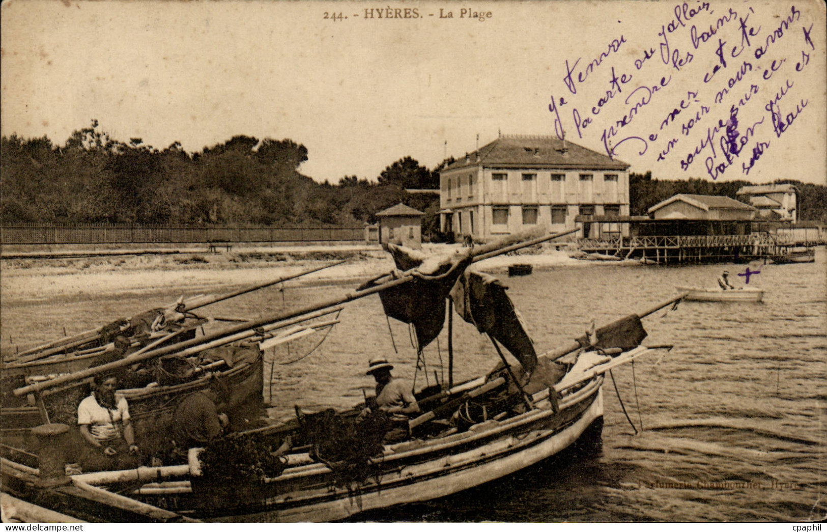 Hyeres CPA La plage (pecheurs peche)