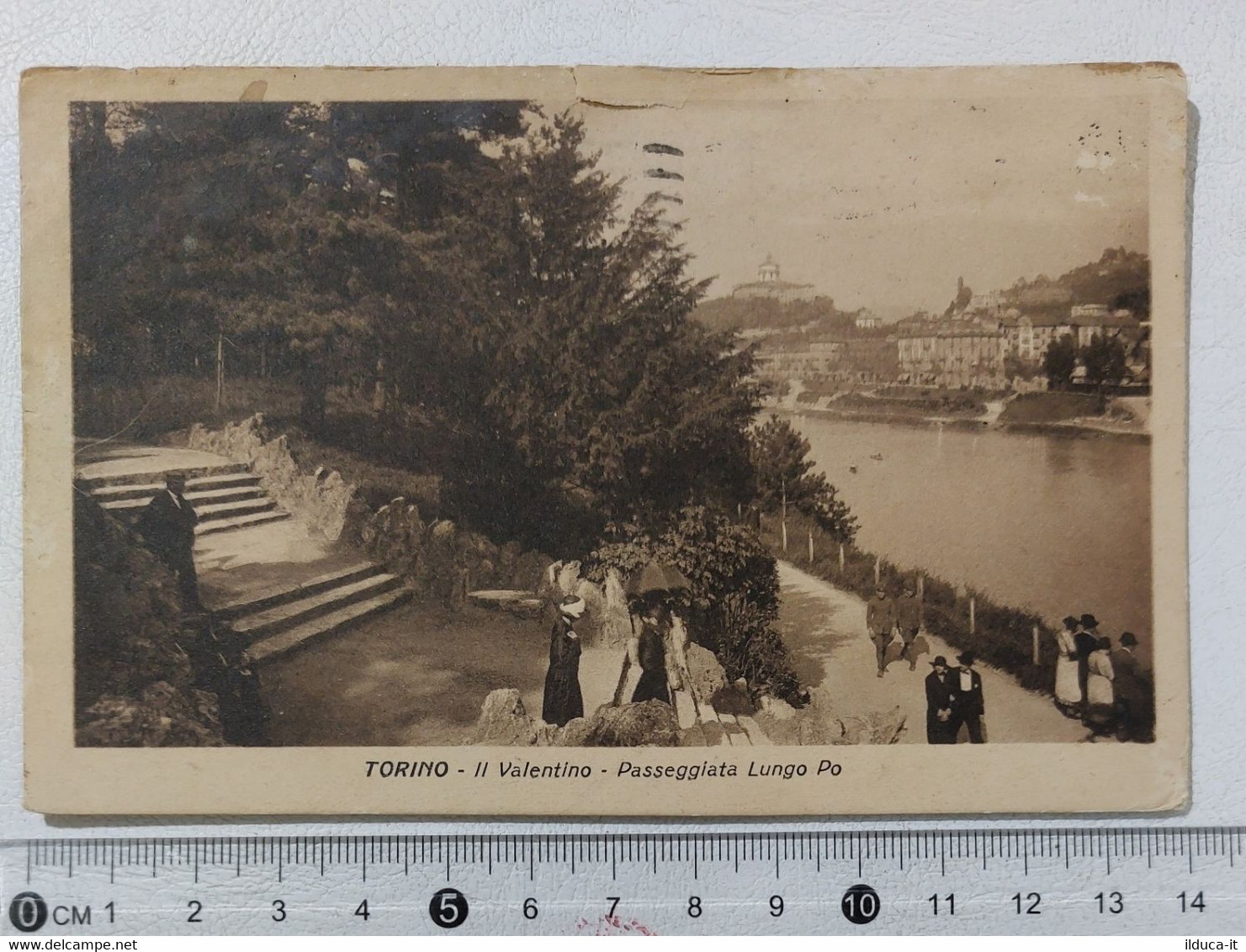 I120017 Cartolina - Torino - Valentino - Passeggiata Lungo Po - VG 1924