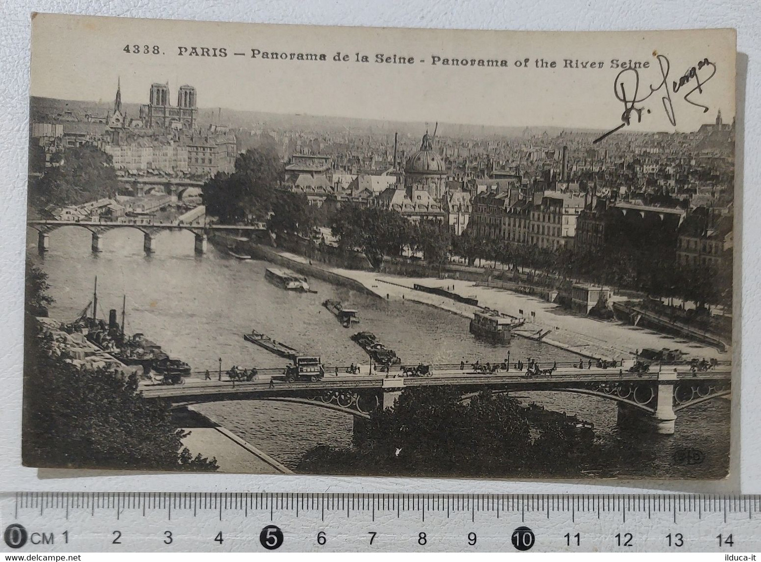 I122108 Cartolina Francia - Paris - Panorama de la Seine - VG 1922