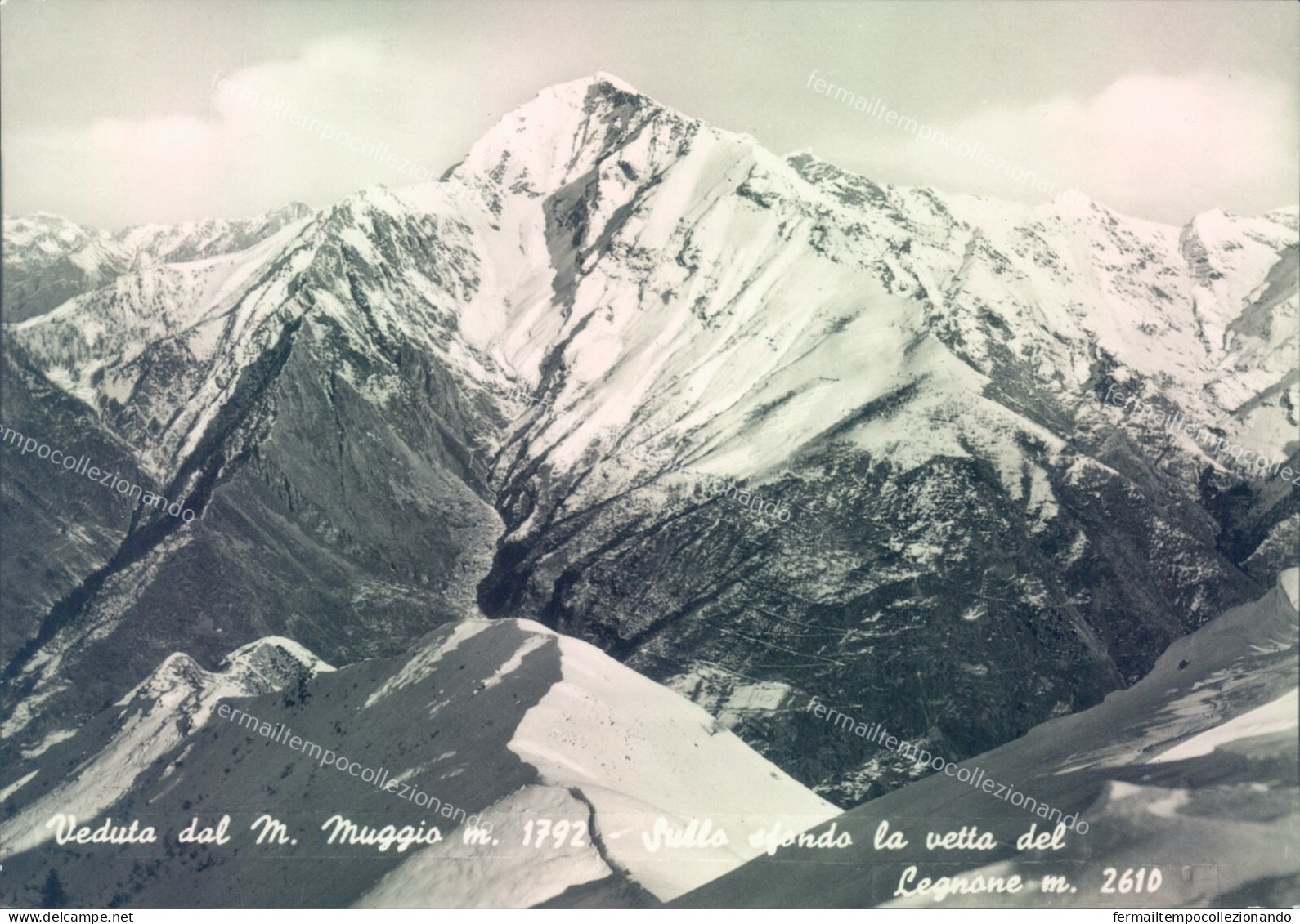 i501  cartolina veduta dal m.muggio vetta del legnone provincia di lecco