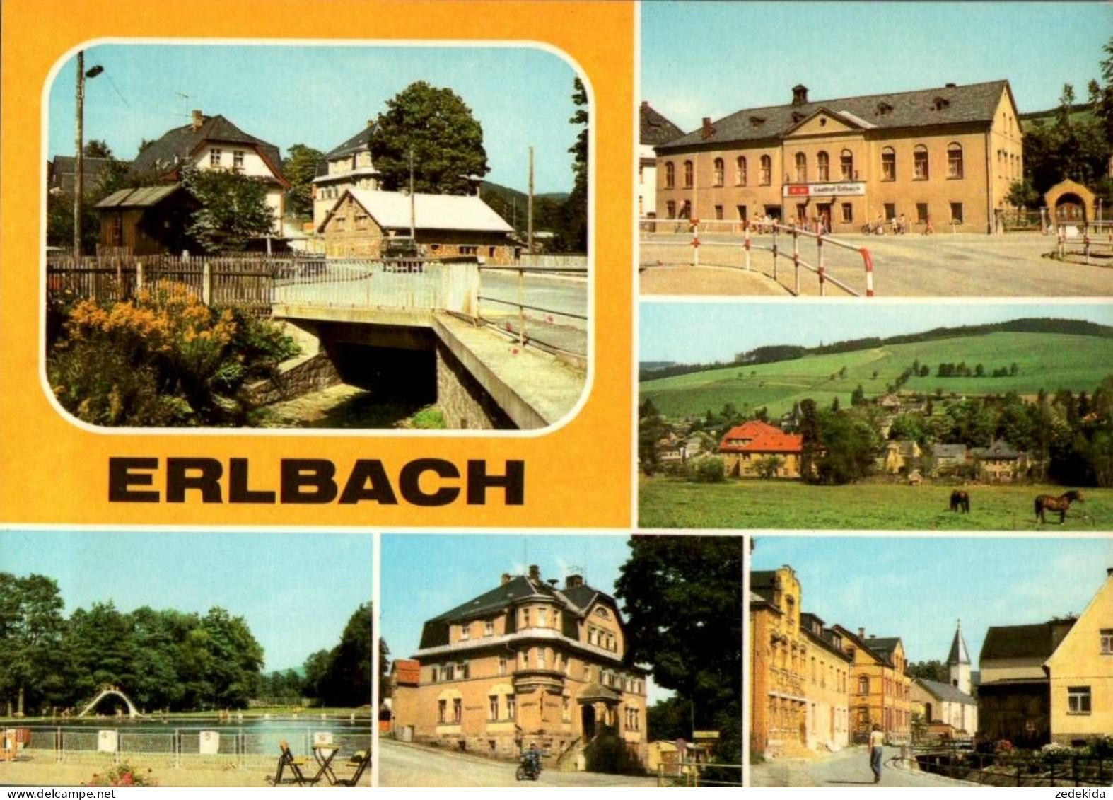 I6588 - TOP Erlbach Gasthof Gaststätte Freibad - Verlag Bild und Heimat Reichenbach