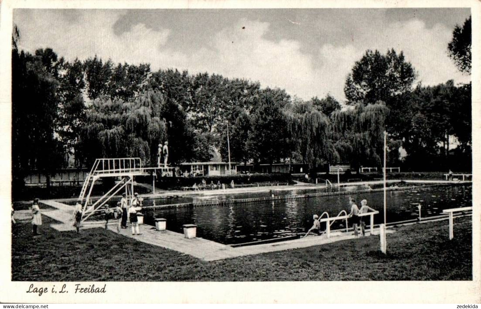 I8782 - Lage (Lippe) Freibad Sprungturm - Verlag Cramer