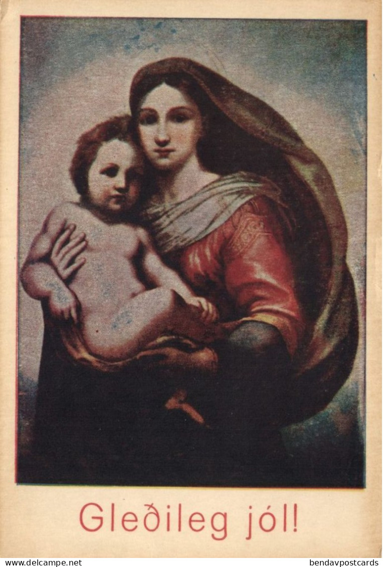 iceland, Merry Christmas, Gleðileg Jól (1930s) Postcard