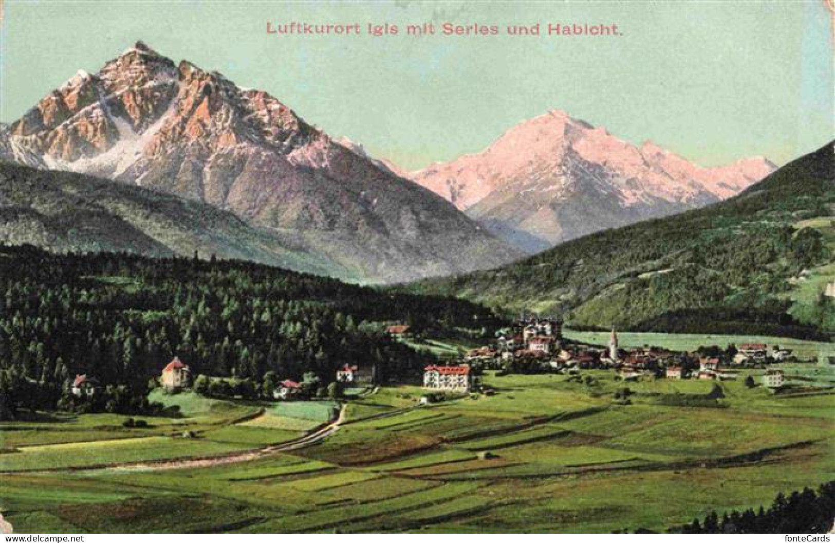 Igis GR Panorama Luftkurort mit Serles und Habicht