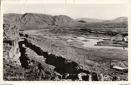 iceland, ÞINGVELLIR THINGVELLIR, Panorama (1953) Postcard