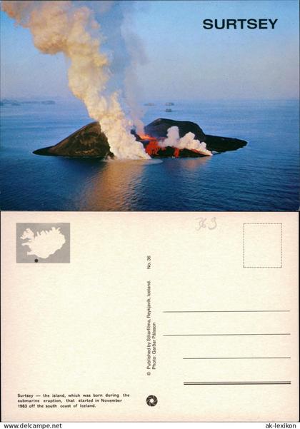Island allgemein-Island Iceland Surtsey Icland Vulkan Vulcano Luftbild 1978