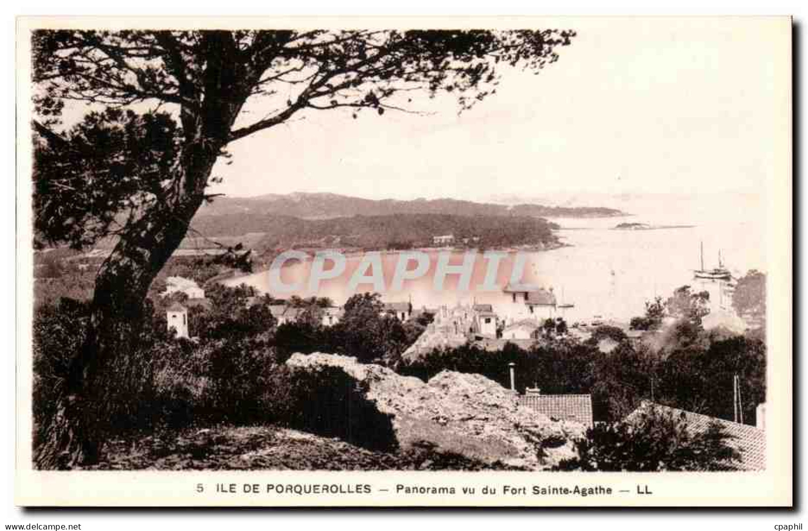 Ile de Porquerolles - Panorama vu du Fort Sainte Agathe - CPA