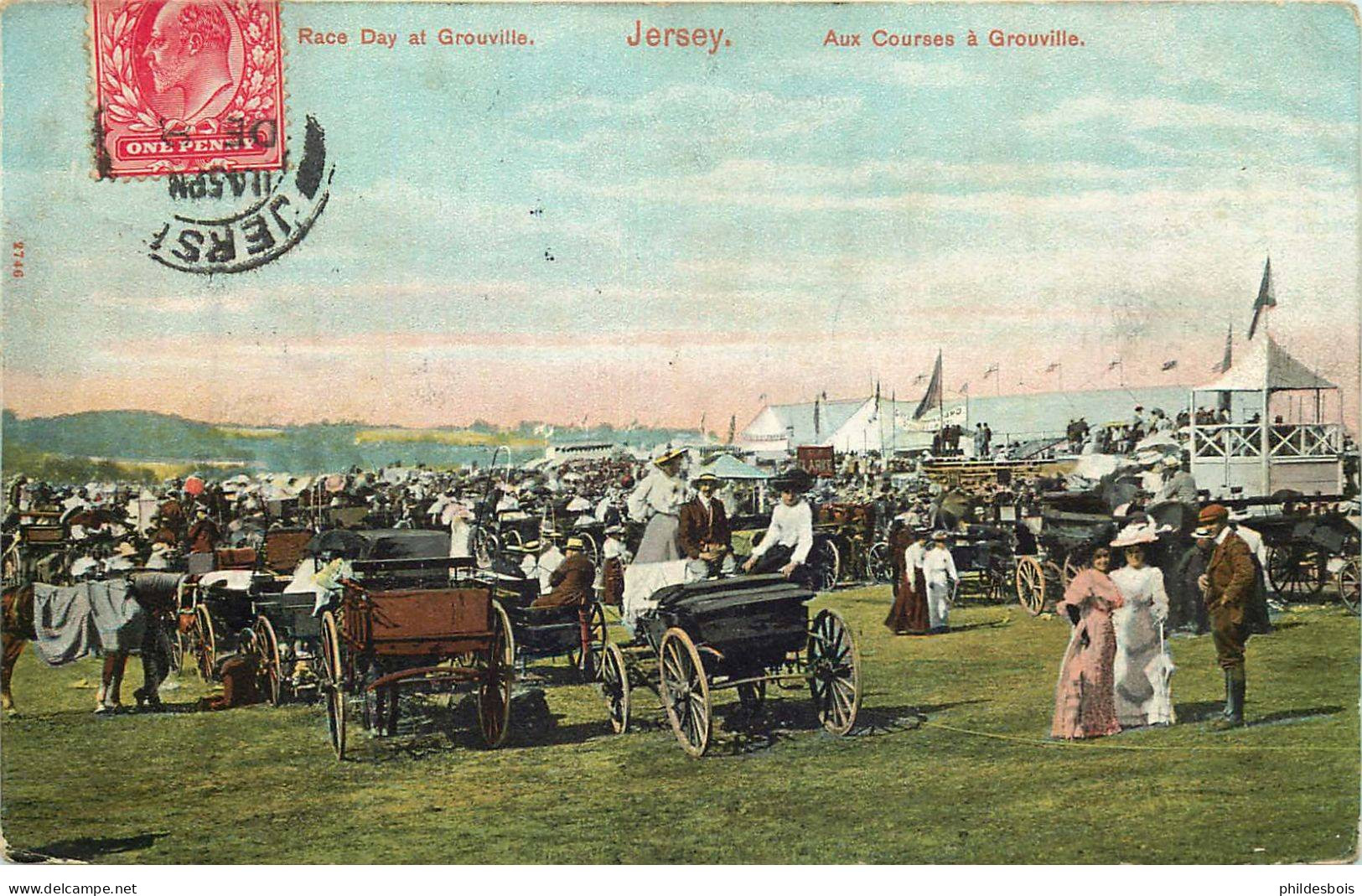 ILES DE LA MANCHE  JERSEY aux courses a Grouville