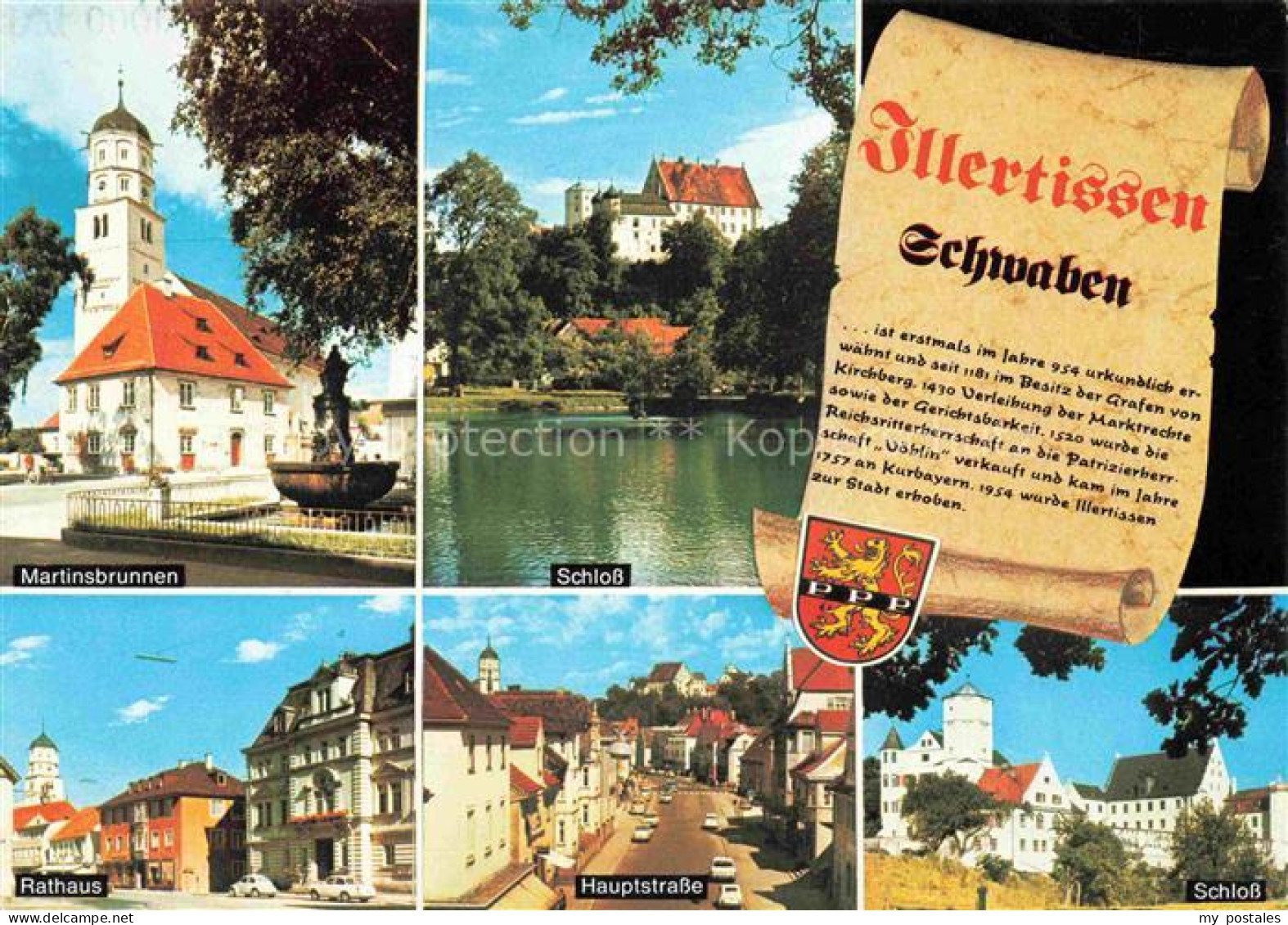 Illertissen Martinsbrunnen Schlossteich Rathaus Hauptstrasse Schloss