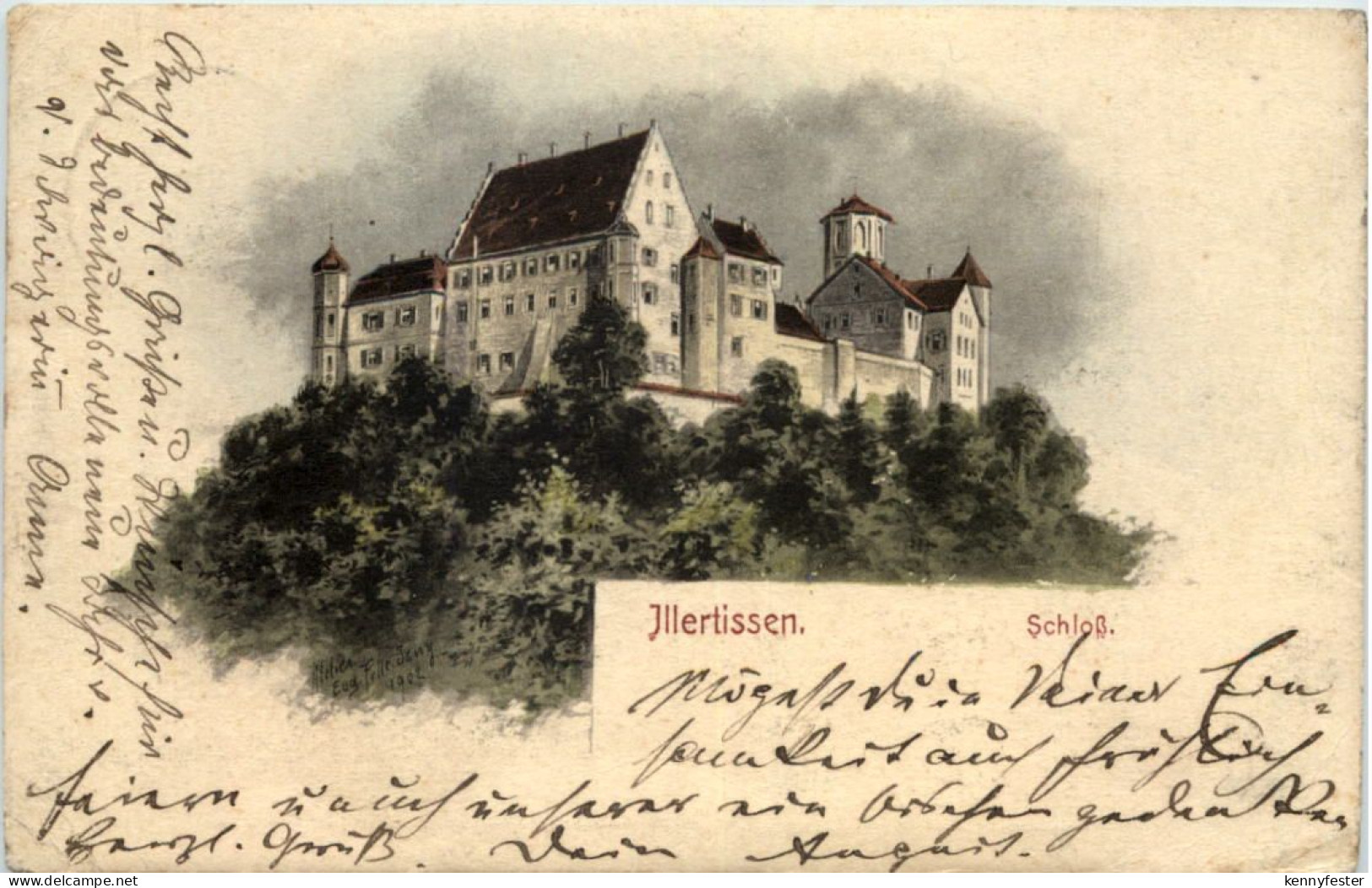 Illertissen - Schloss - Künstler-AK Eugen Felle