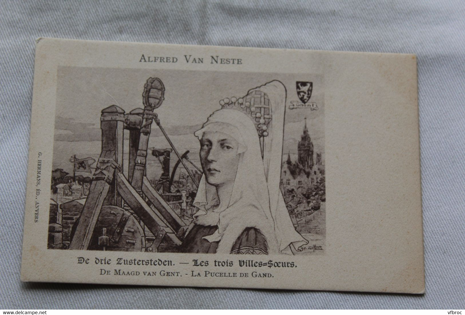 illustrateur, Alfred Van Neste, les trois villes soeurs, la pucelle de Gand, Belgique