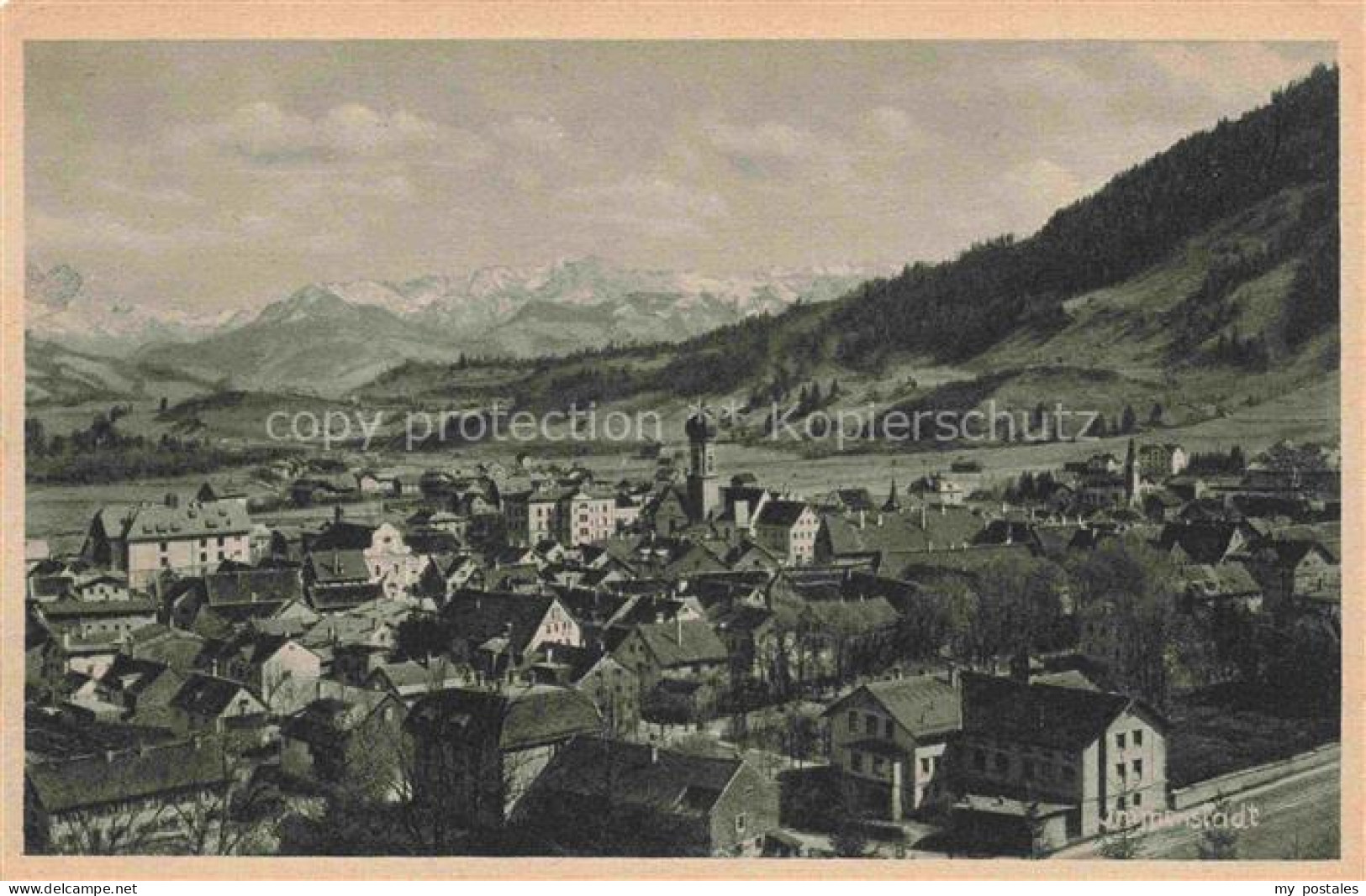 Immenstadt Allgaeu Bayern Immenstadt Allgaeu Alpen Berge Kirchturm Ortschaft Tal