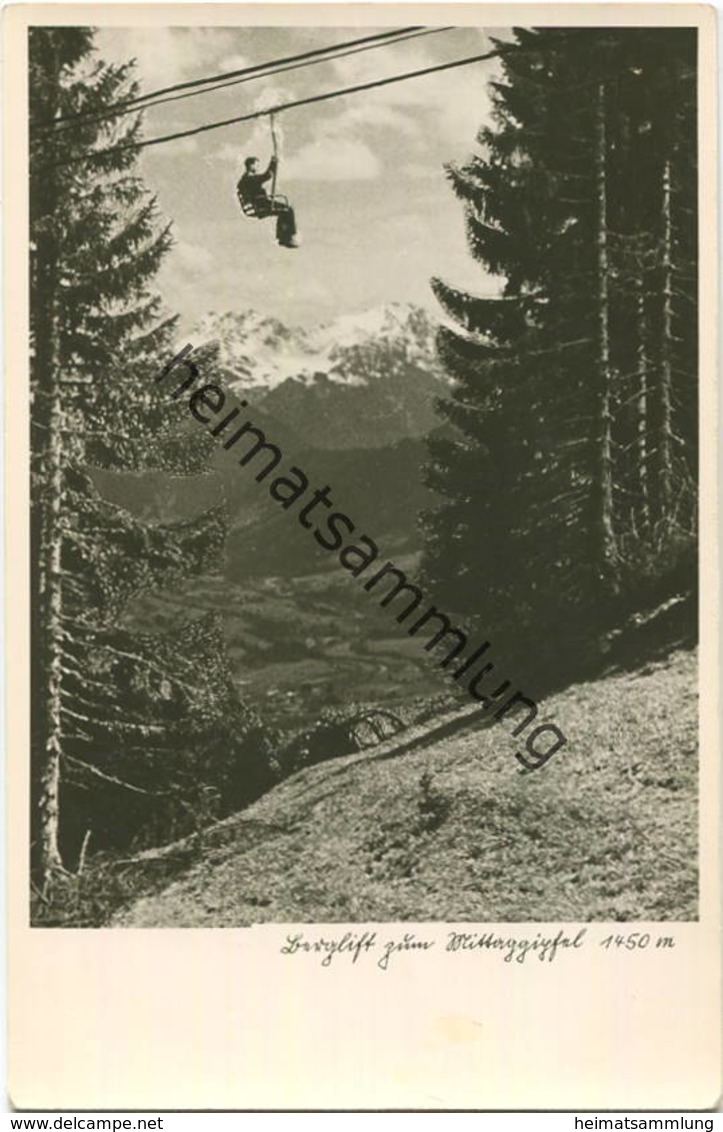 Immenstadt - Berglift zum Mittaggipfel - Foto-AK - Verlag Fotohaus Hipp Immenstadt