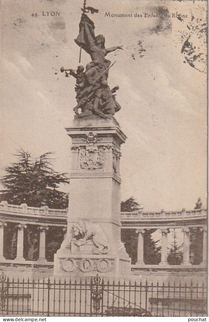 IN 9 - (69)  LYON - MONUMENT DES ENFANTS DU RHONE  -   2 SCANS
