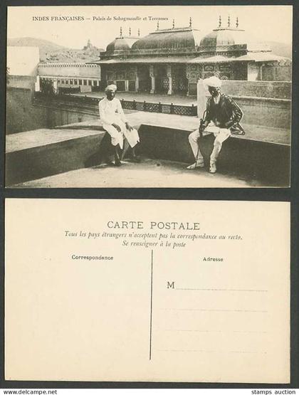 India Old Postcard Suhag Mandir Palace Terraces,Palais de Sohagmandir Terrasses
