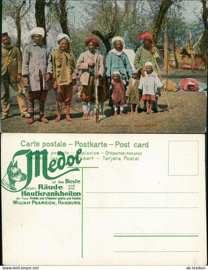 Postcard .Indien Indien India Kashmere Typen Trachten 1912