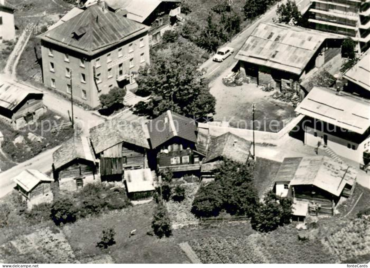 Inden Leuk Pension des Alpes vue aérienne