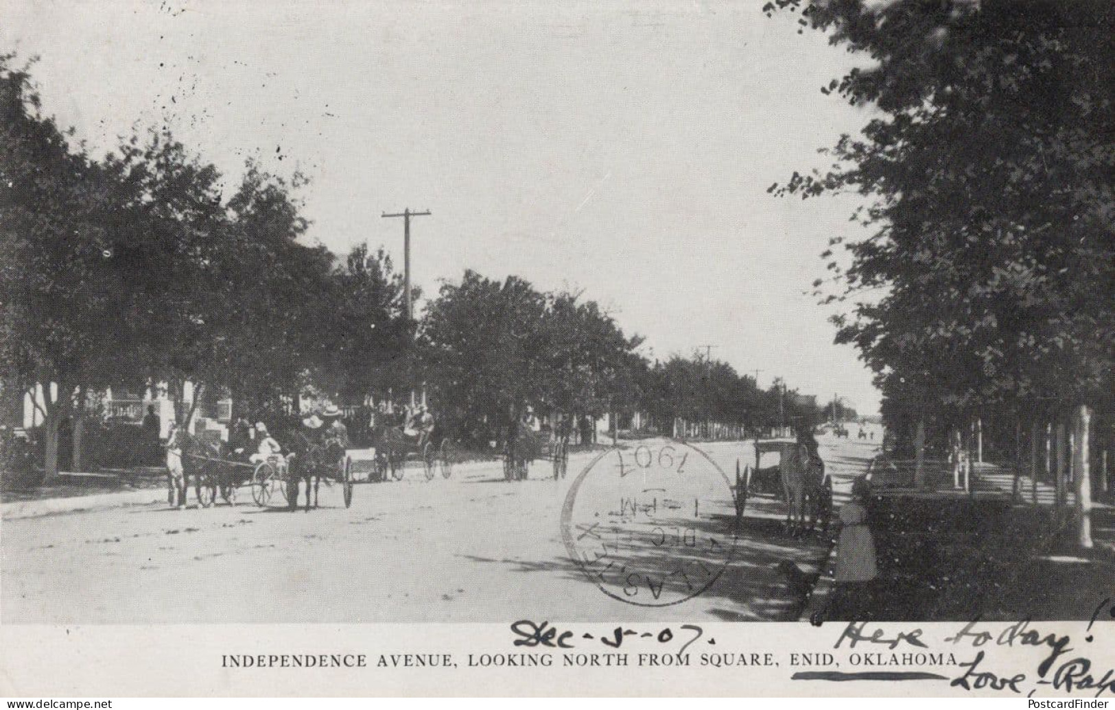 Independence Avenue Transport Enid Old Oklahoma USA Postcard