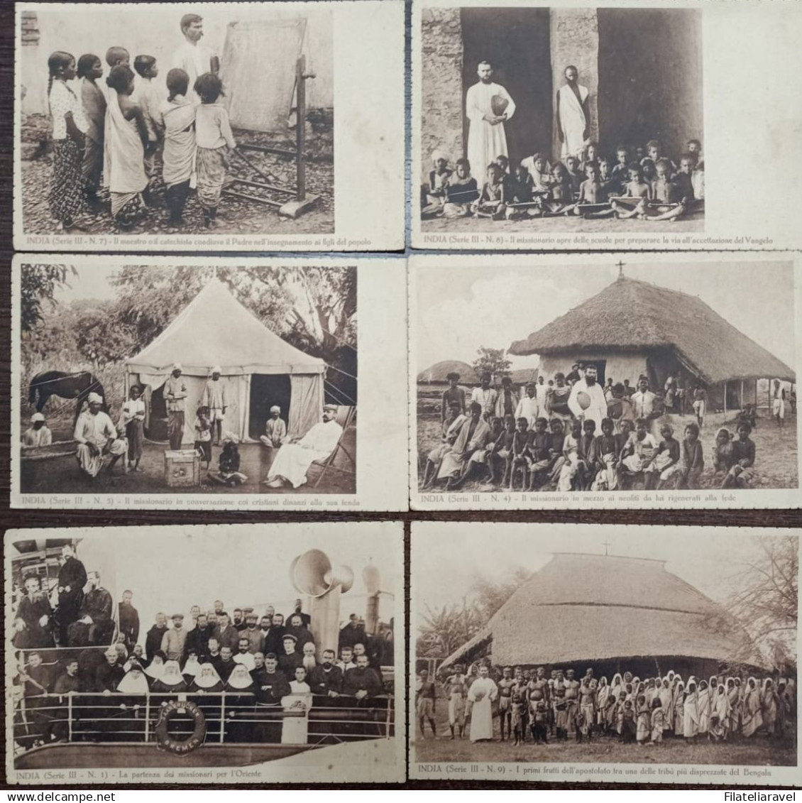 INDIA  - CARTOLINE - INDIA  n. 8 cartoline " Missionari " nuove non viaggiate.