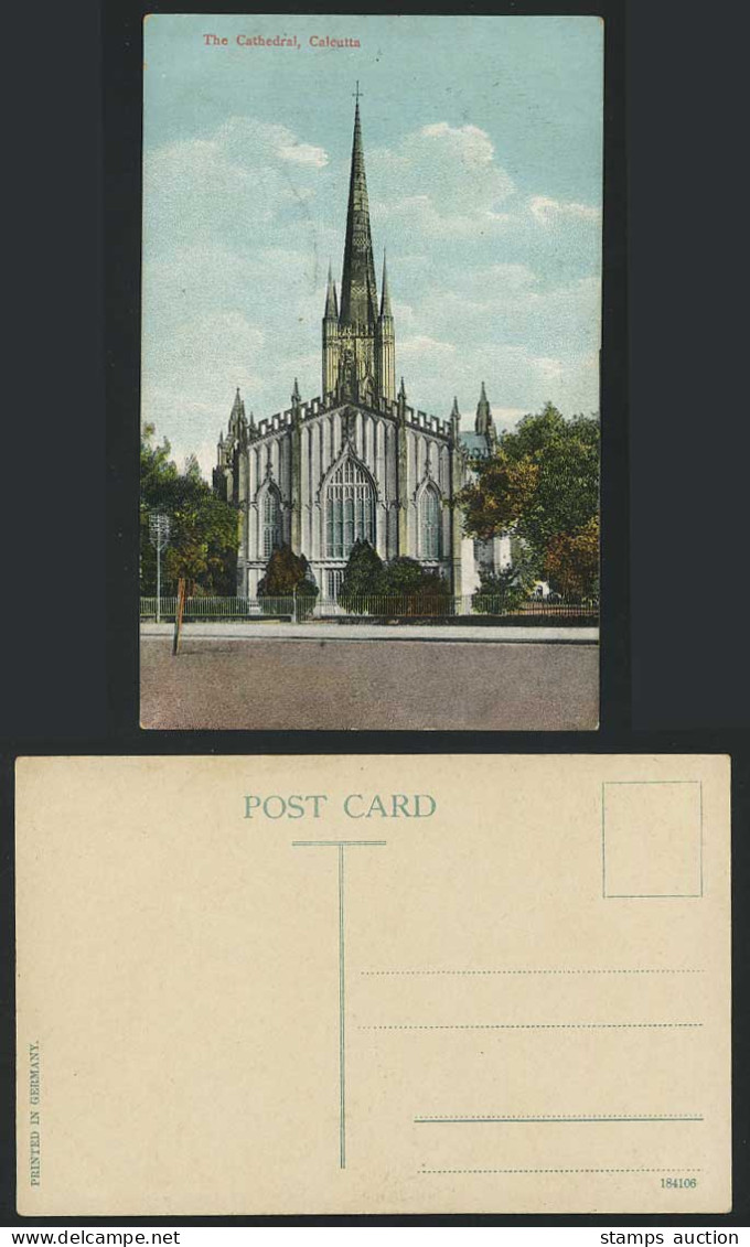 India Old Colour Postcard St. Paul's Cathedral Calcutta