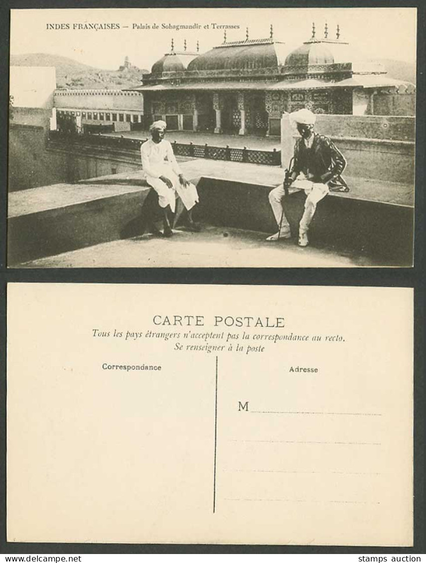 India Old Postcard Suhag Mandir Palace Terraces,Palais de Sohagmandir Terrasses