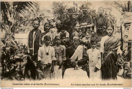 Catechiste indien et sa famille - Kumbakonam