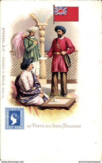 Timbres Lithographie Indien, Post in Englisch-Indien, Postbote